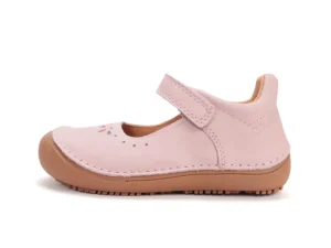 Baleriny skórzane barefoot H063-61295A Baby Pink