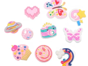 Zestaw ozdób do butów - MIX RÓŻOWY - 6 sztuk